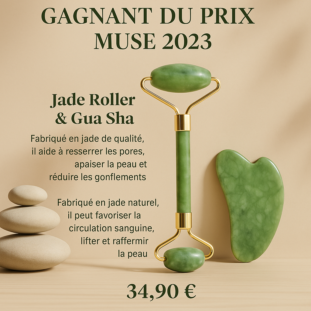 🌿 Rouleau de Jade & Gua Sha – Rituel Zen Beauté